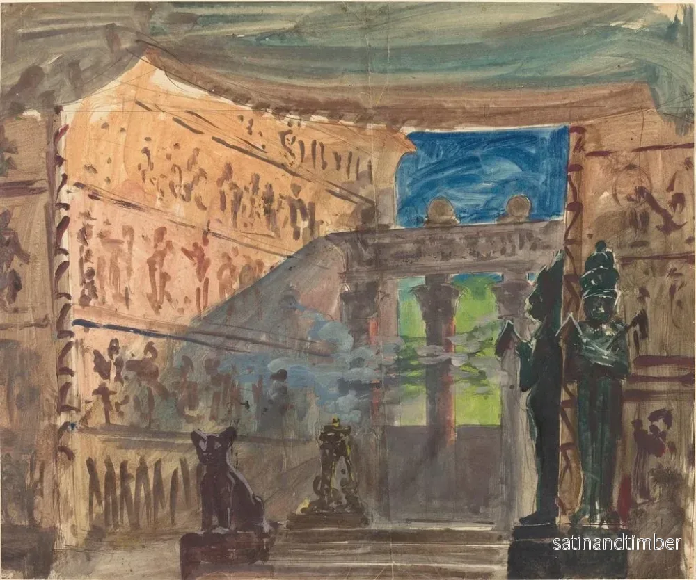 Reproduktion av målningen av ett inre av ett gammalt egyptiskt tempel - Robert Caney - Bild 2