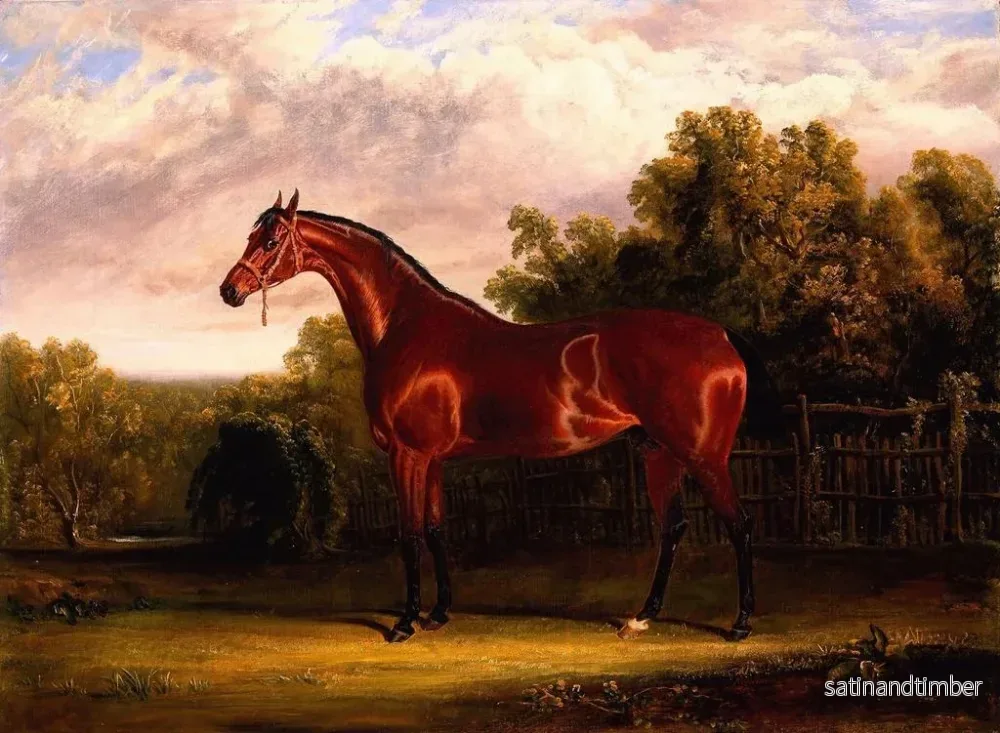 Reproduktion av målningen Négociateur, en fuxhäst i ett landskap - John Frederick Herring den äldre - Bild 2