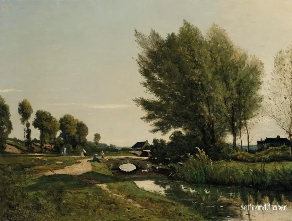 Reproduktion av målningen En vy nära Saint-Priv - Henri-Joseph Harpignies - Bild 2