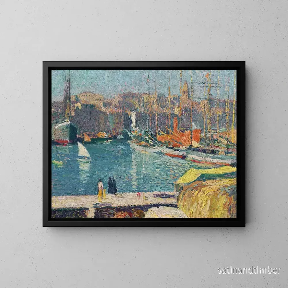 Reproduktion av målningen Le Vieux-Port de Marseille - Henri Martin