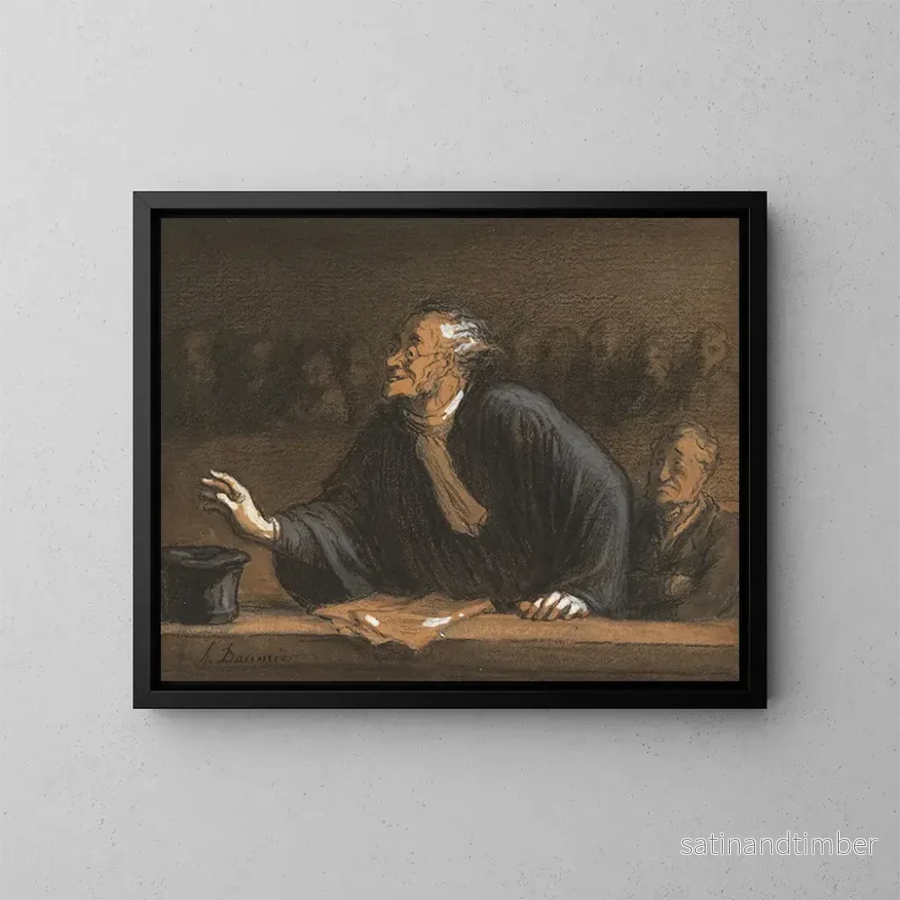 Reproduktion av målningen En skicklig försvarare - Honoré Daumier
