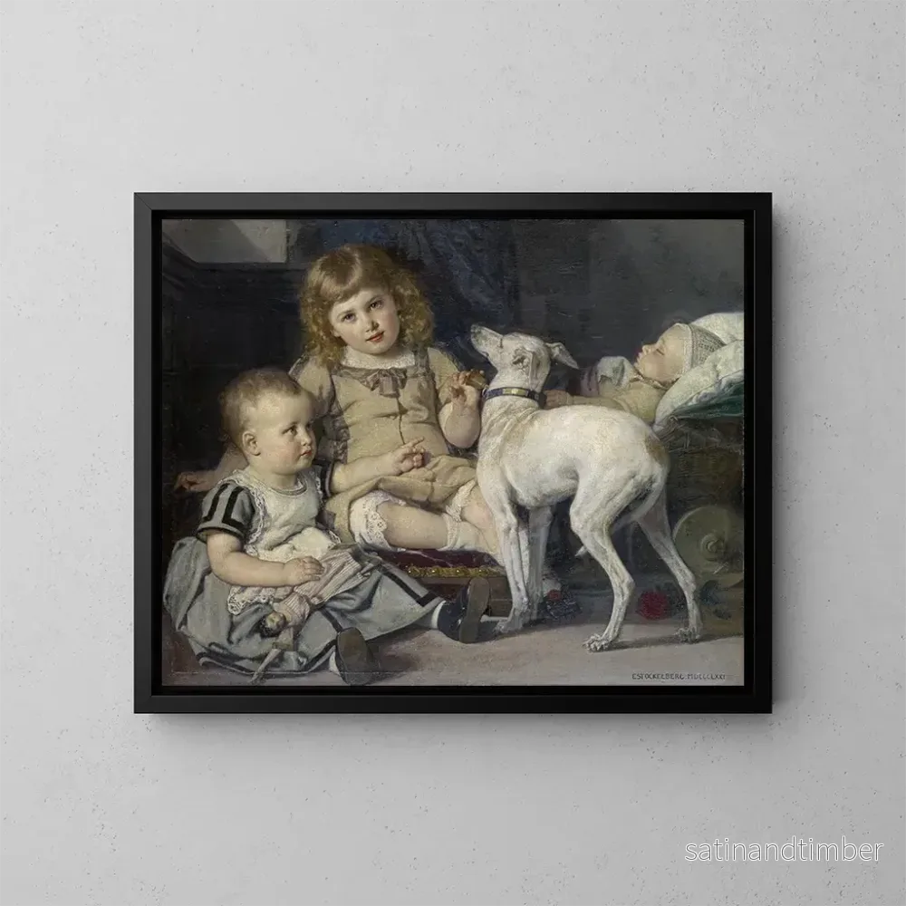 Reproduktion av målningen Les Enfants de l'artiste - Ernst Stückelberg