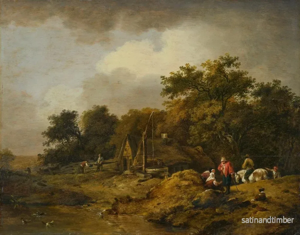 Reproduktion av målningen Landskap med en stuga och en brunn - Ferdinand Kobell - Bild 2