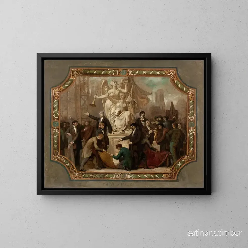 Reproduktion av målningen Allégorie des Arts, plafond - Émile Bin