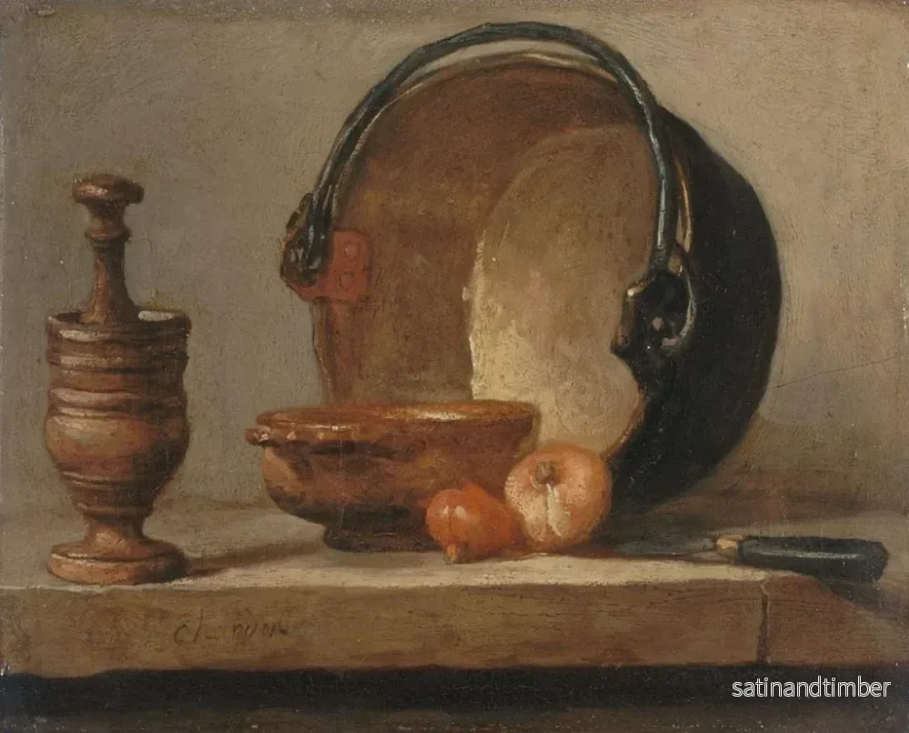 Reproduktion av målningen av naturtavla med kopparkittel - Jean Siméon Chardin - Bild 2