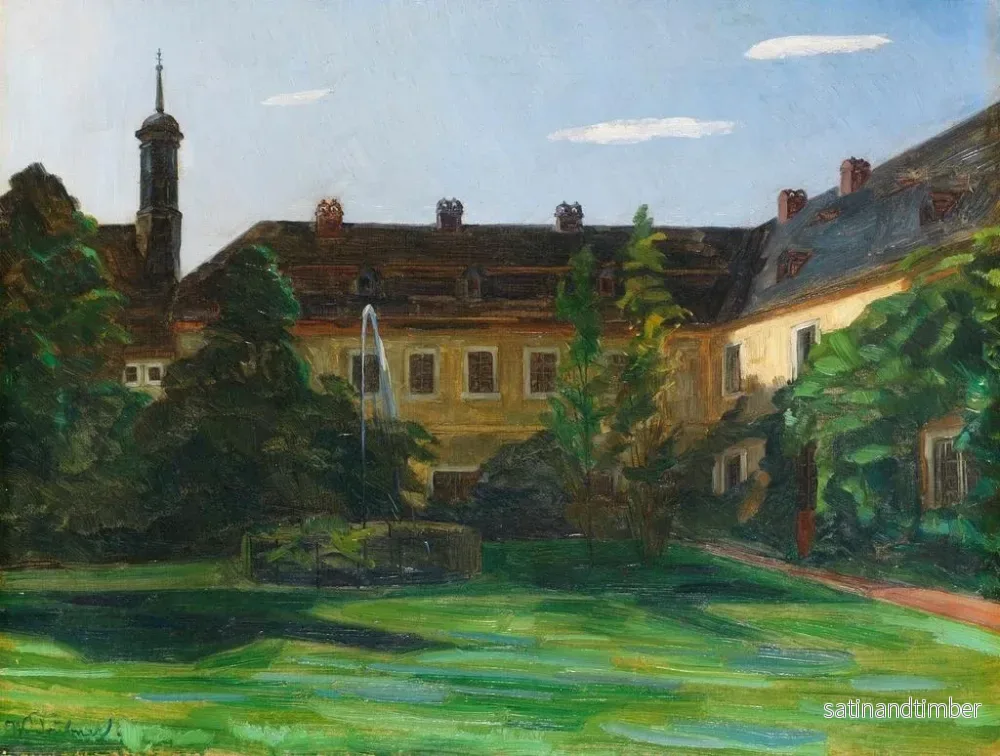 Reproduktion av målningen av klostergården i Neuburg med fontän II - Wilhelm Trübner - Bild 2