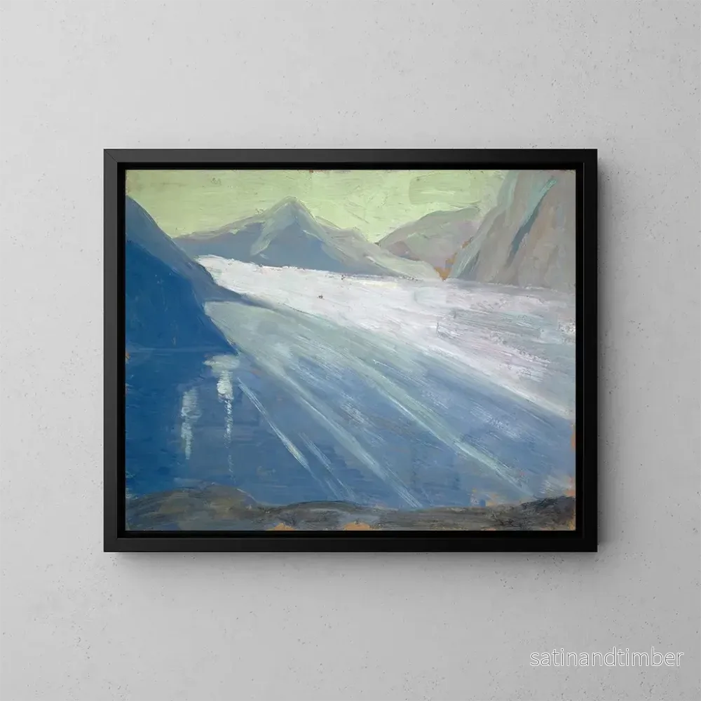 Reproduktion av målningen Vy över Aletsch-glaciären II - Ernst Schiess