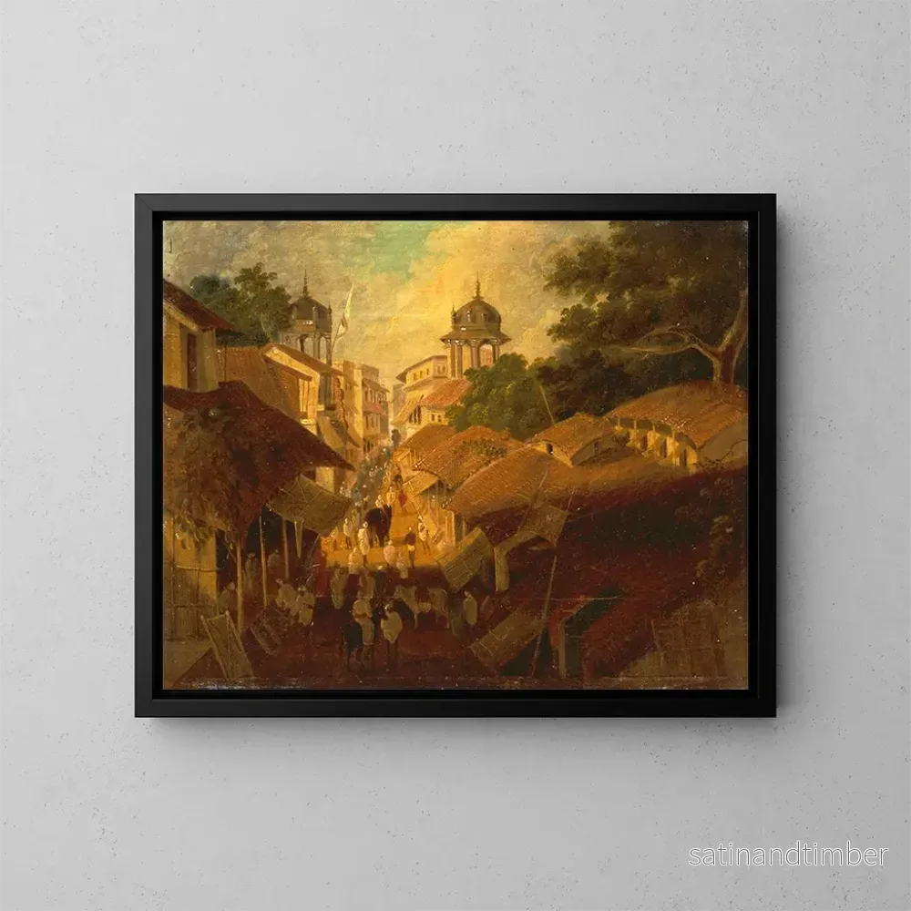 Reproduktion av målningen Rue à Patna - Sir Charles D'Oyly