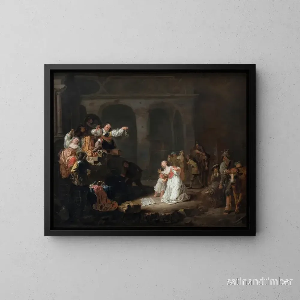 Reproduktion av målningen Pillages d'une maison de maître - Maerten Stoop