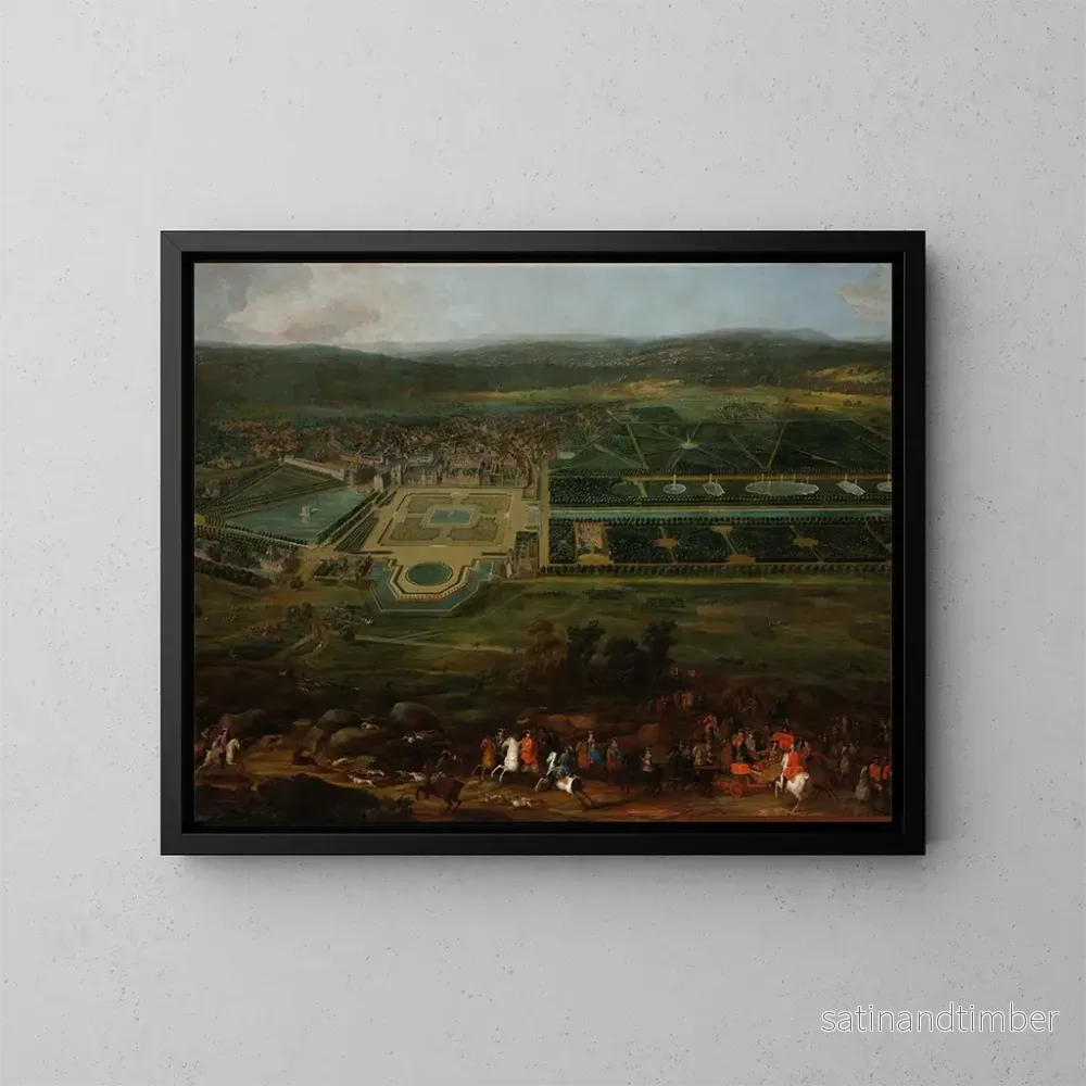 Reproduktion av målningen Vue du château de Fontainebleau - Pierre-Denis Martin