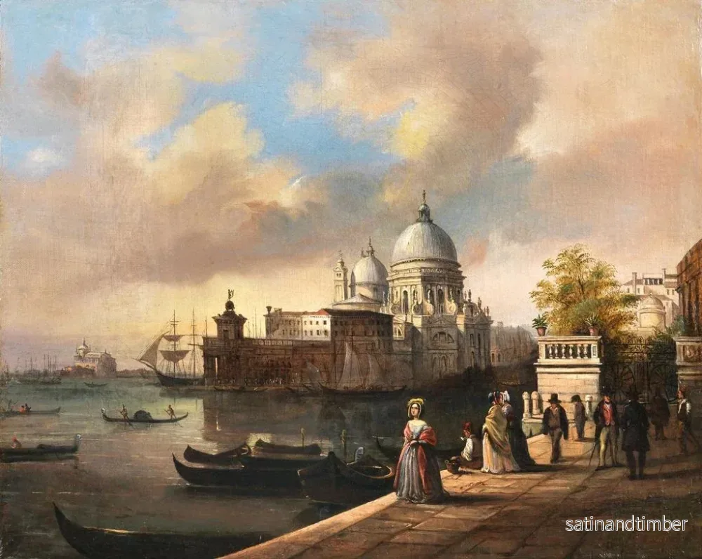Reproduktion av målningen Entré de Venise aux Giardini Reali - Giuseppe Canella - Bild 2
