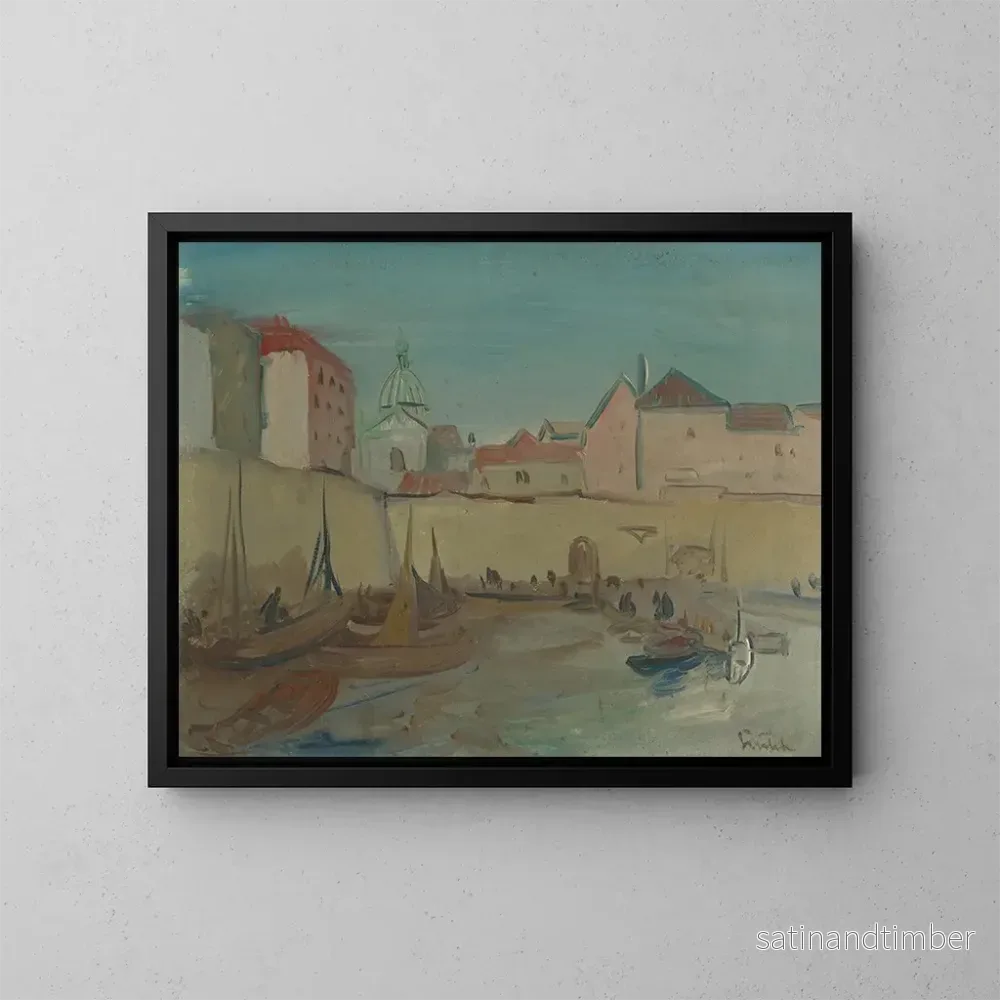 Reproduktion av målningen av Dubrovniks hamn - Václav Říha