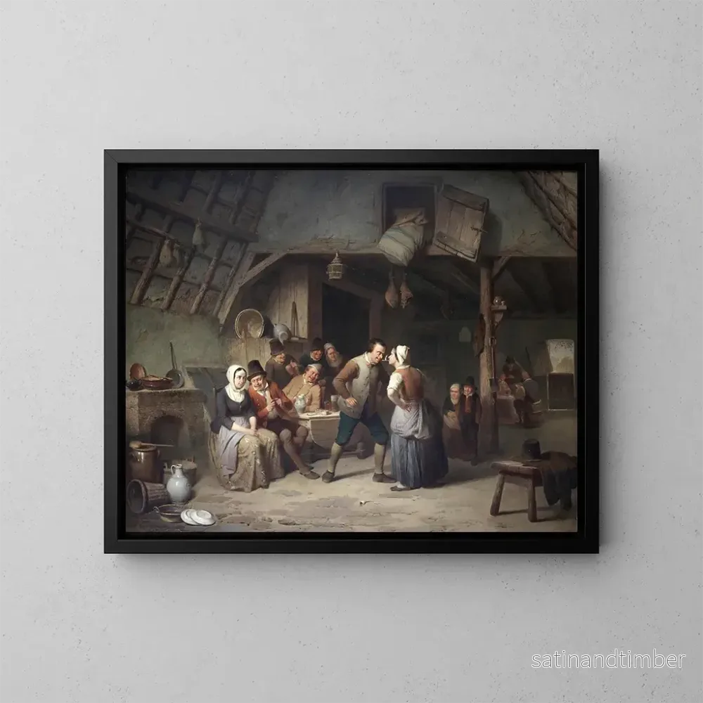 Reproduktion av målningen Passer la bougie - Charles Venneman