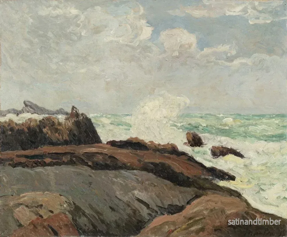 Reproduktion av målningen Mer forte à Saint-Gunol, Penmarch - Maxime Maufra - Bild 2