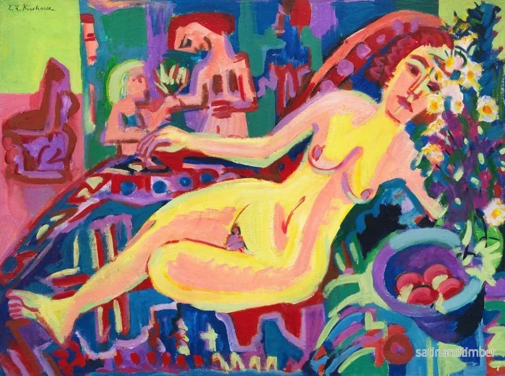 Reproduktion av målningen av naken flicka på en divan - Ernst Ludwig Kirchner - Bild 2