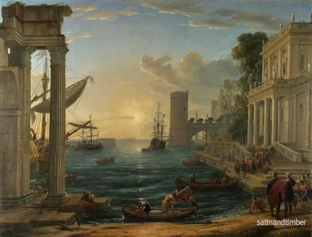 Reproduktion av målningen L'Embarquement de la Reine de Saba - Claude Lorrain - Bild 2
