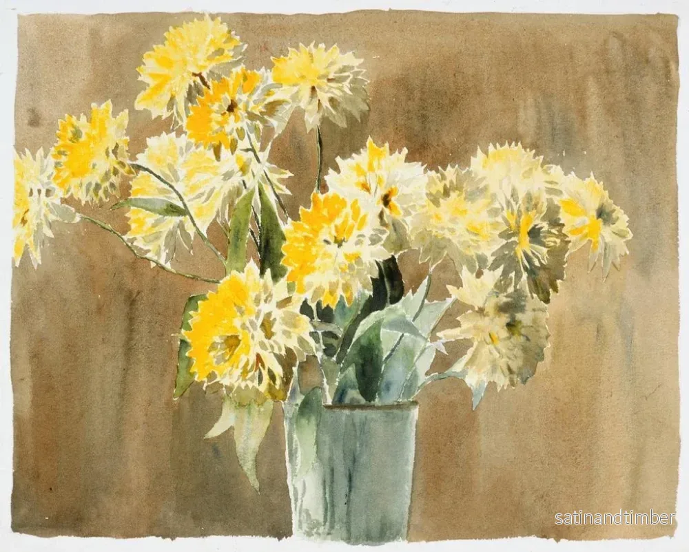 Reproduktion av målningen Vas med gula blommor - Hannah Borger Overbeck - Bild 2