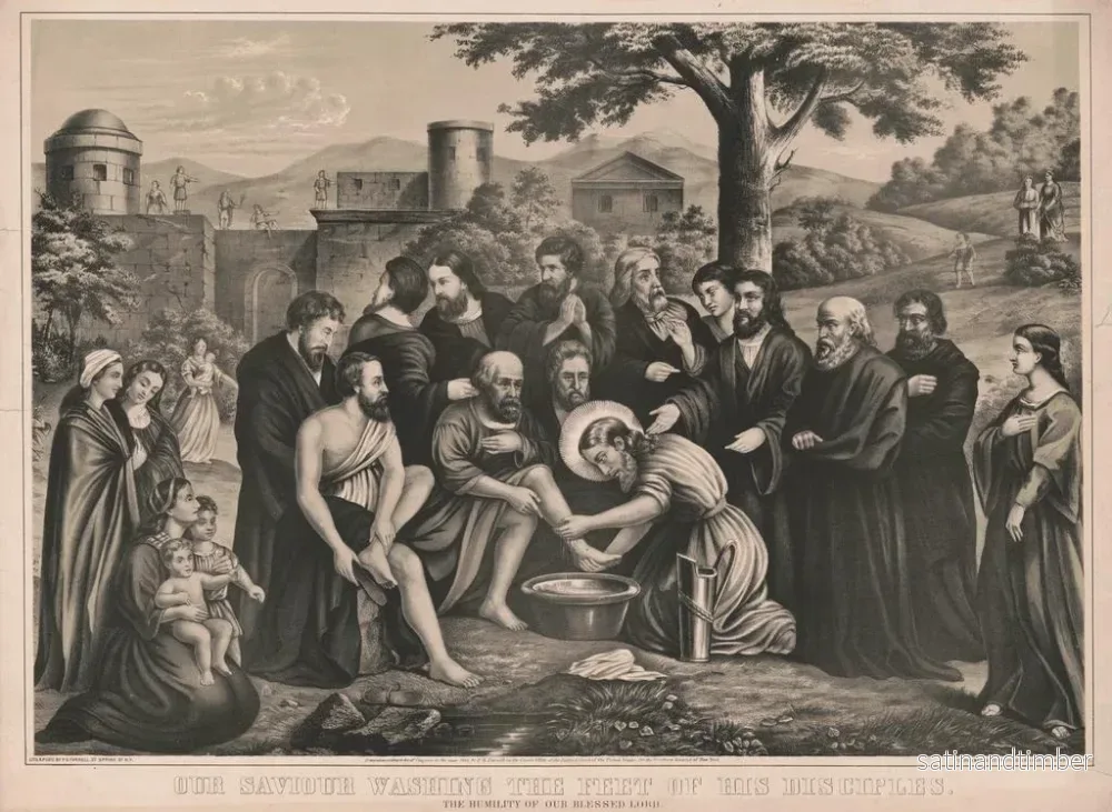 Reproduktion av målningen Le Sauveur lavant les pieds de ses disciples - Giles Silber - Bild 2