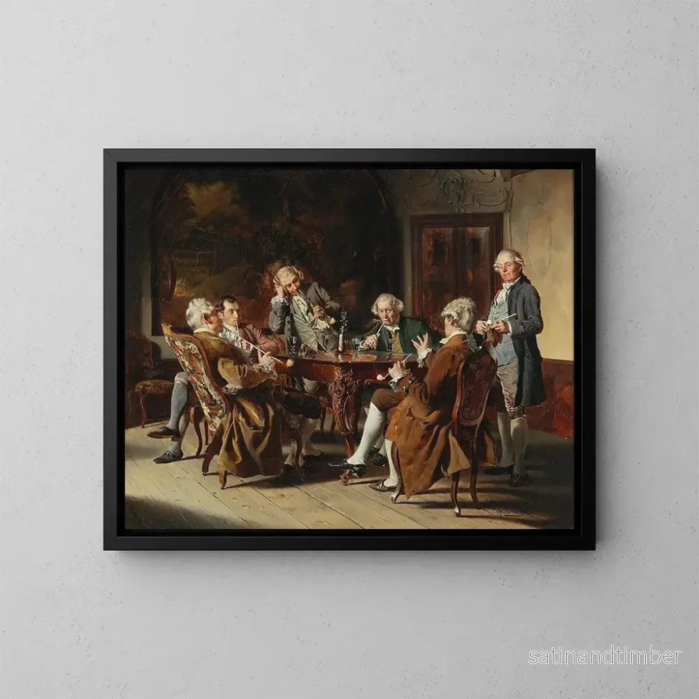 Reproduktion av målningen En grupp adelsmän - Johann Hamza
