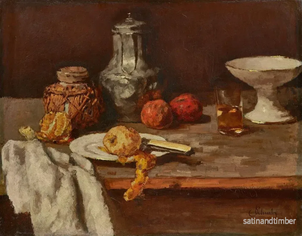 Reproduktion av målningen Potatis med ingefära och halva apelsinen - Carl Schuch - Bild 2
