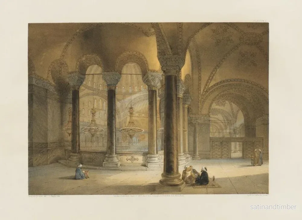 Reproduktion av målningen av Hagia Sophia i Konstantinopel, nyligen restaurerad på order av Hans Majestät sultan Abdul Medjid n°11 - Gaspare Fossati - Bild 2
