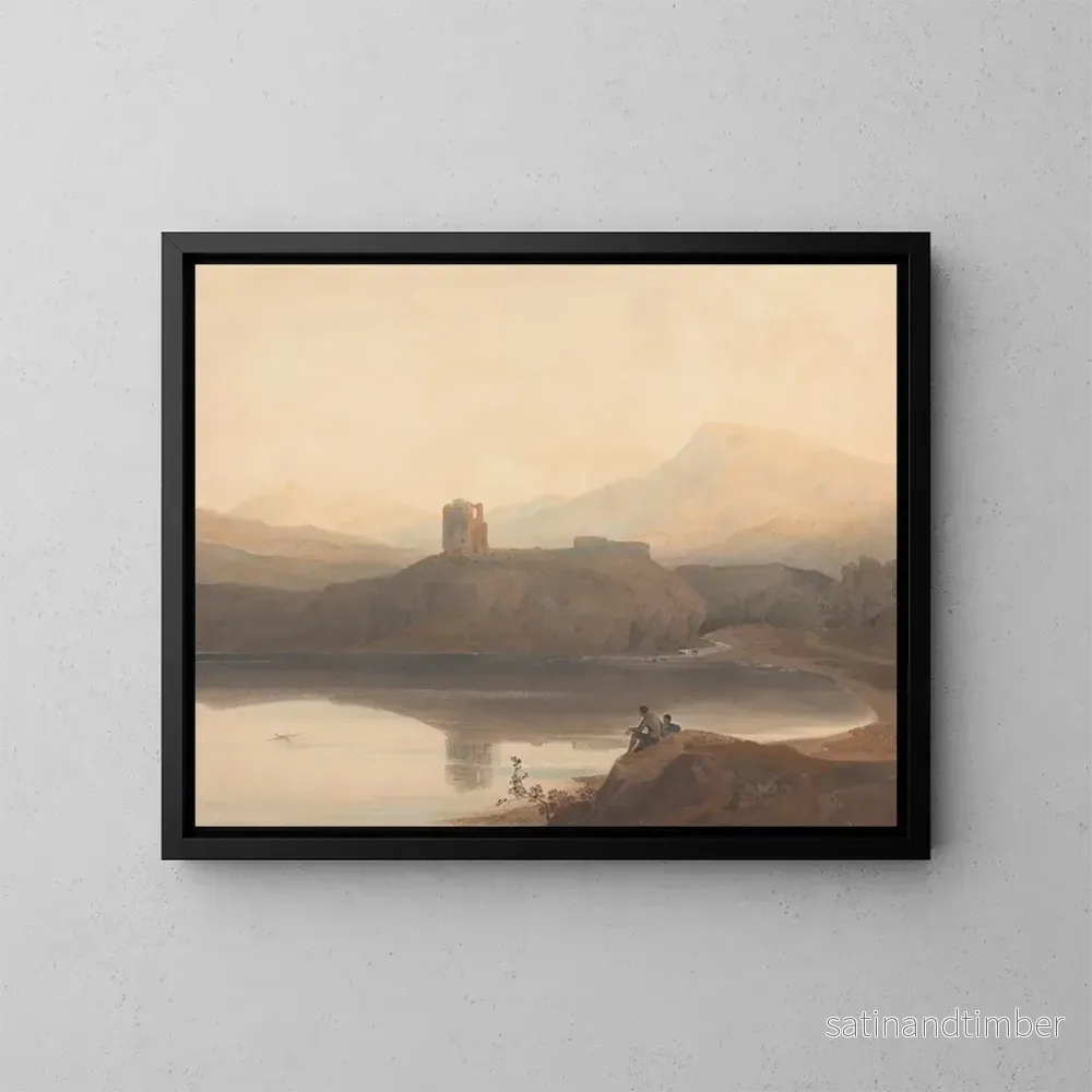 Reproduktion av målningen av Llanberis-sjön med Dolbadarn-slottet – John Varley Reproduktion av målningen av Llanberis-sjön med Dolbadarn-slottet – John Varley