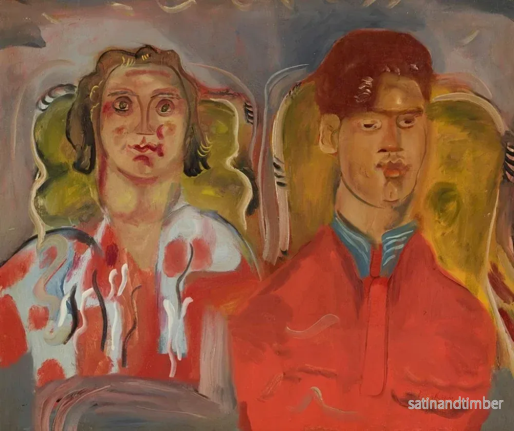 Reproduktion av målningen Dubbelporträtt nr 2: Katharine och Anthony West - Frances Hodgkins - Bild 2