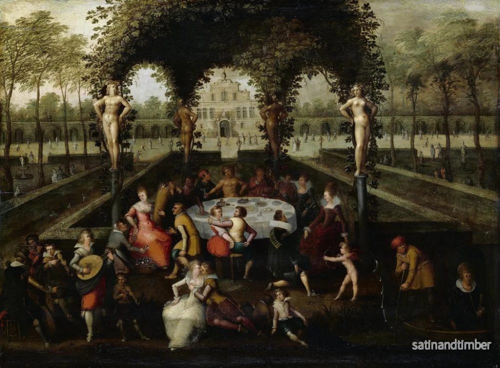 Reproduktion av målningen Vénus, Bacchus och Cérès med dödliga i en kärleks trädgård - Louis de Caullery - Bild 2