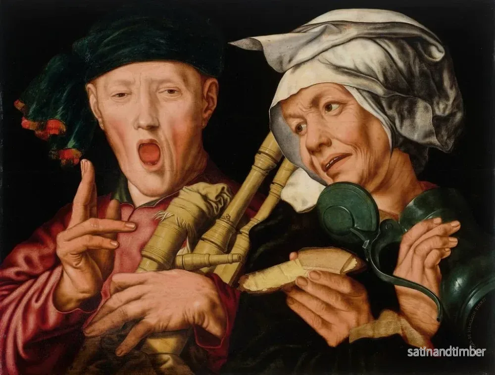 Reproduktion av målningen Le joueur de cornemuse et la femme joyeuse - Jan Sanders van Hemessen - Bild 2