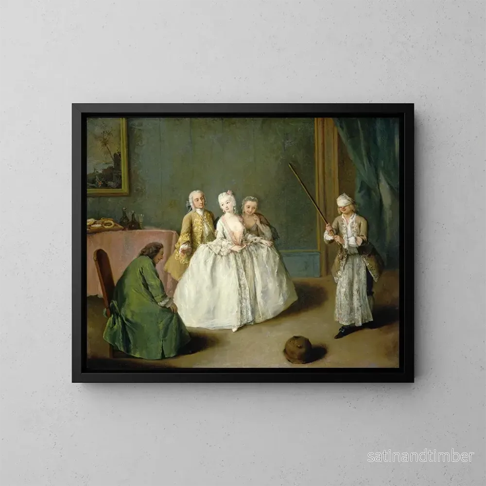 Reproduktion av målningen Le Jeu du Pot de Cuisine – Pietro Longhi Reproduktion av målningen Le Jeu du Pot de Cuisine – Pietro Longhi