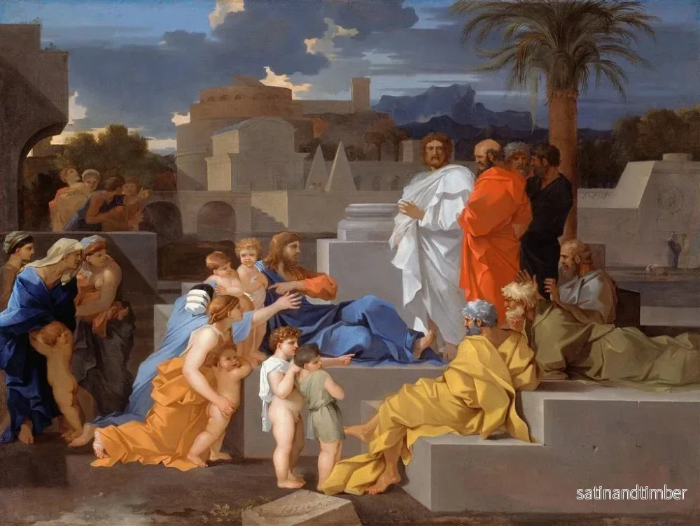 Reproduktion av målningen Le Christ et les enfants - Sébastien Bourdon - Bild 2