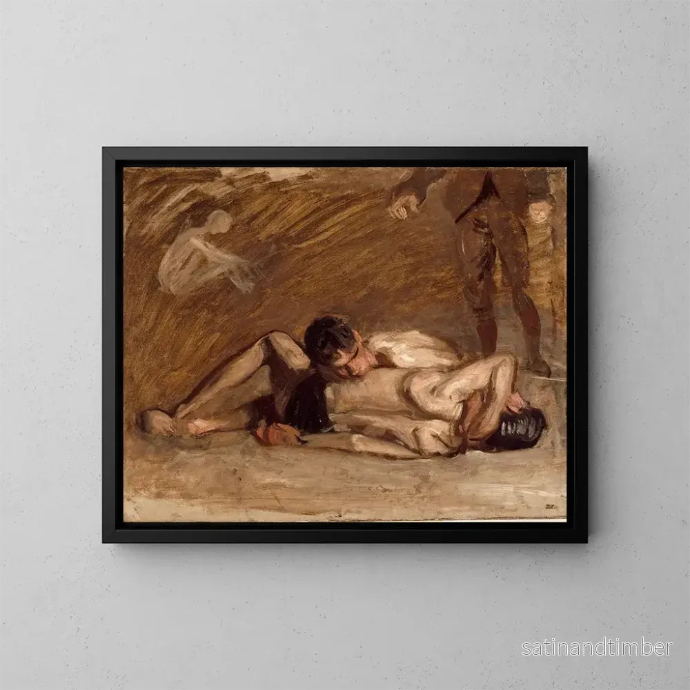 Reproduktion av målningen Lutteurs - Thomas Eakins