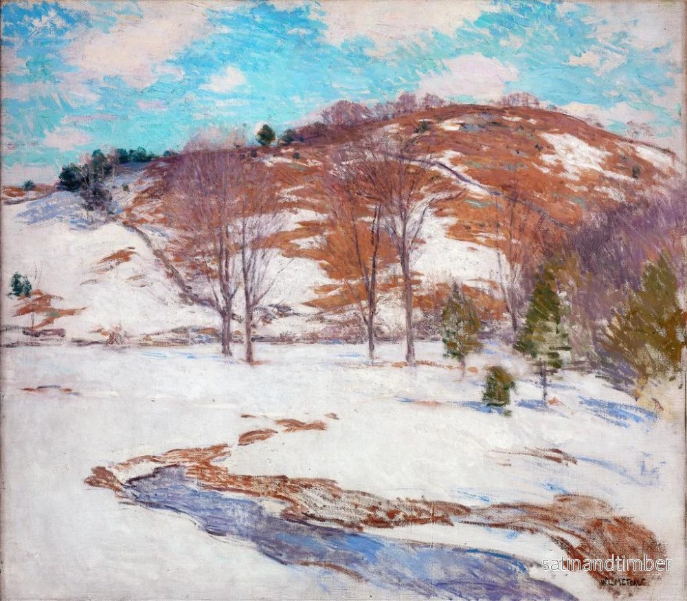 Reproduktion av målningen Snö i foten av bergskedjorna - Willard Leroy Metcalf - Bild 2