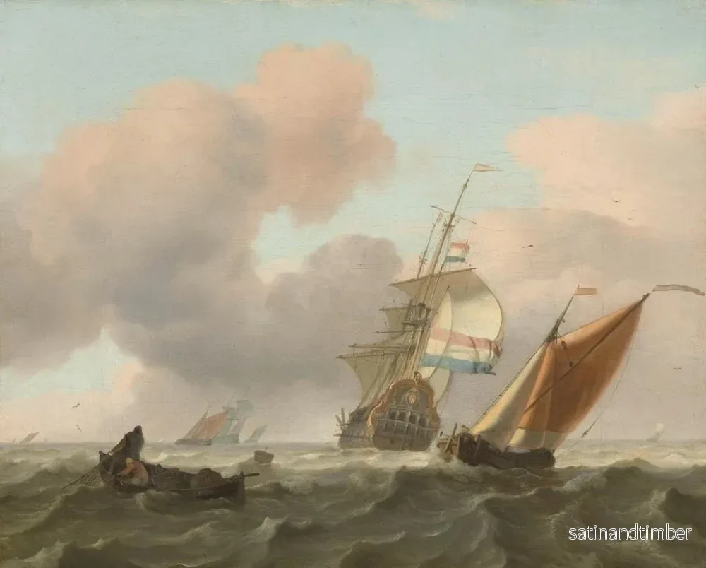Reproduktion av målningen Mer agitée avec des navires - Ludolf Bakhuizen - Bild 2