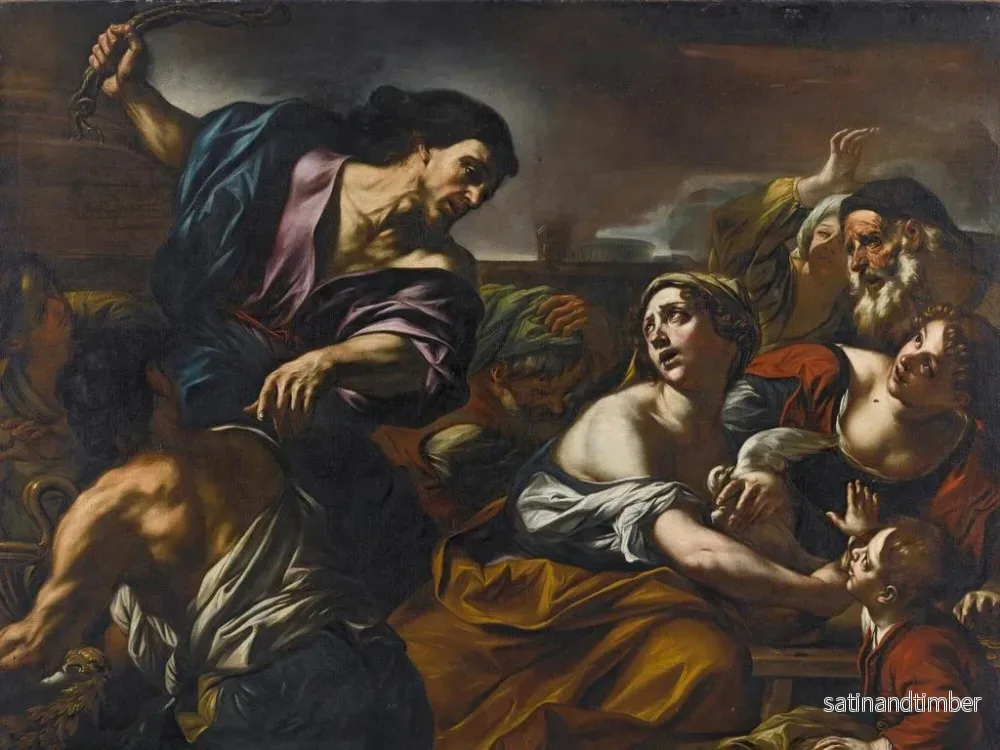 Reproduktion av målningen L'Expulsion du Temple - Giovanni Battista Beinaschi - Bild 2