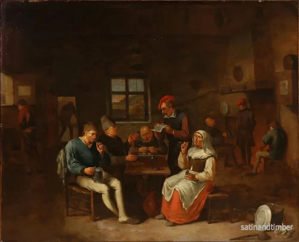 Reproduktion av målningen Scen av fest med bönder - Egbert van Heemskerck - Bild 2