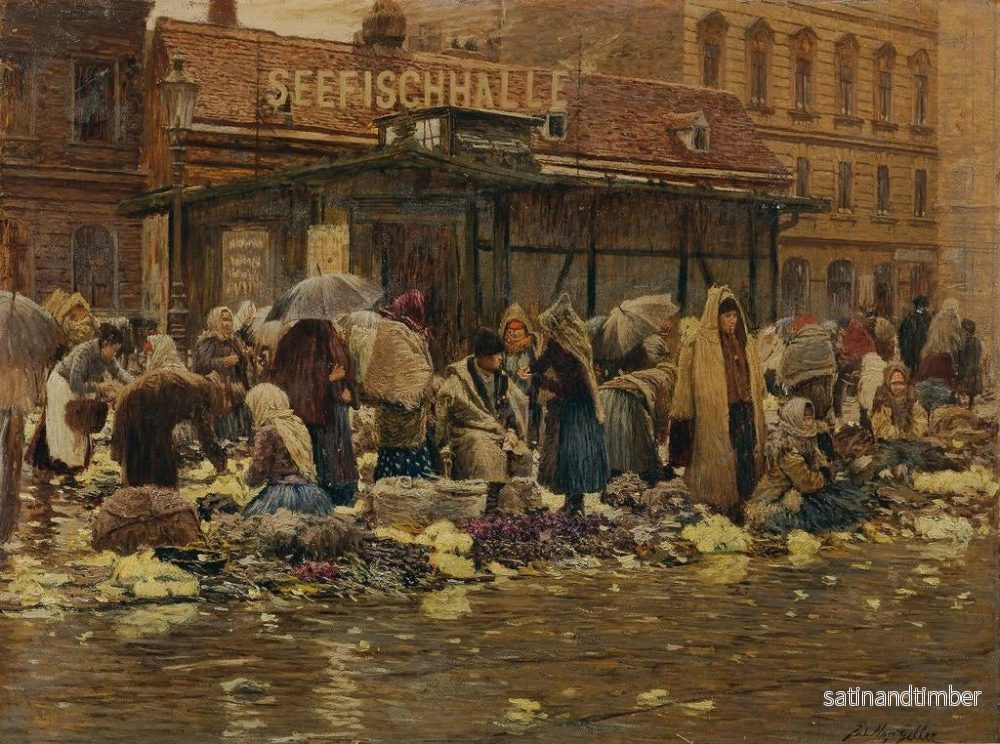 Reproduktion av målningen av marknadsscen i hedlandet - Johann Nepomuk Geiger - Bild 2