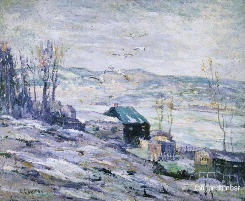 Reproduktion av målningen av en stormig dag vid Bronx-floden - Ernest Lawson - Bild 2