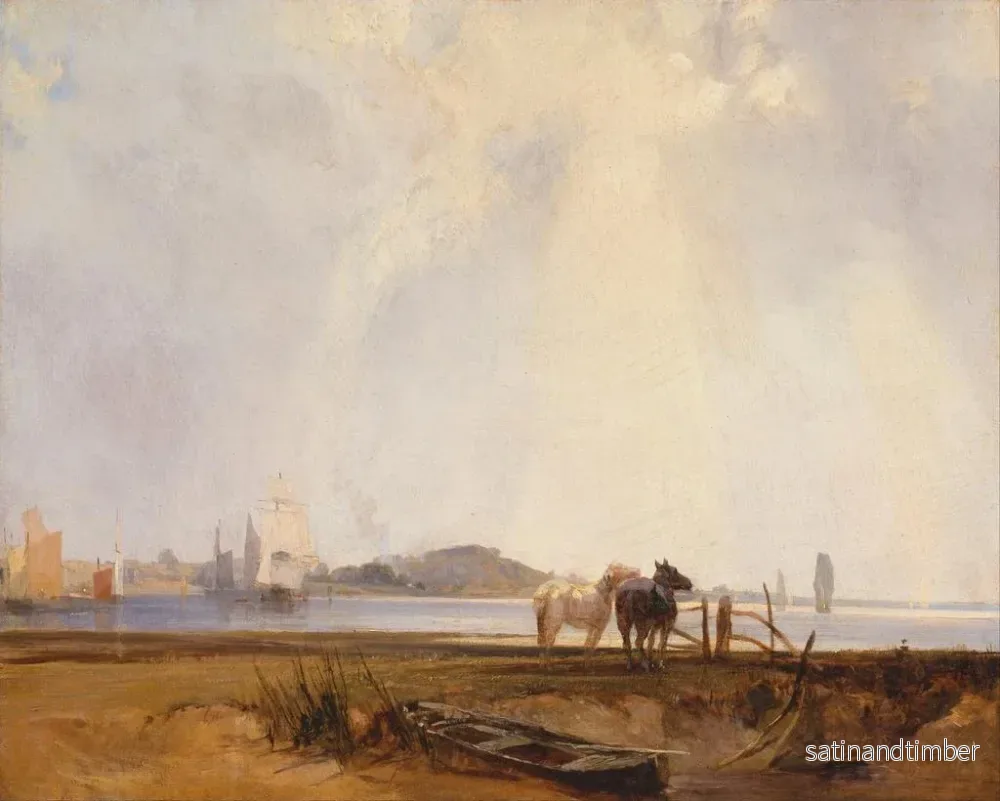 Reproduktion av målningen Landskap nära Quilleboeuf, Frankrike - Richard Parkes Bonington - Bild 2