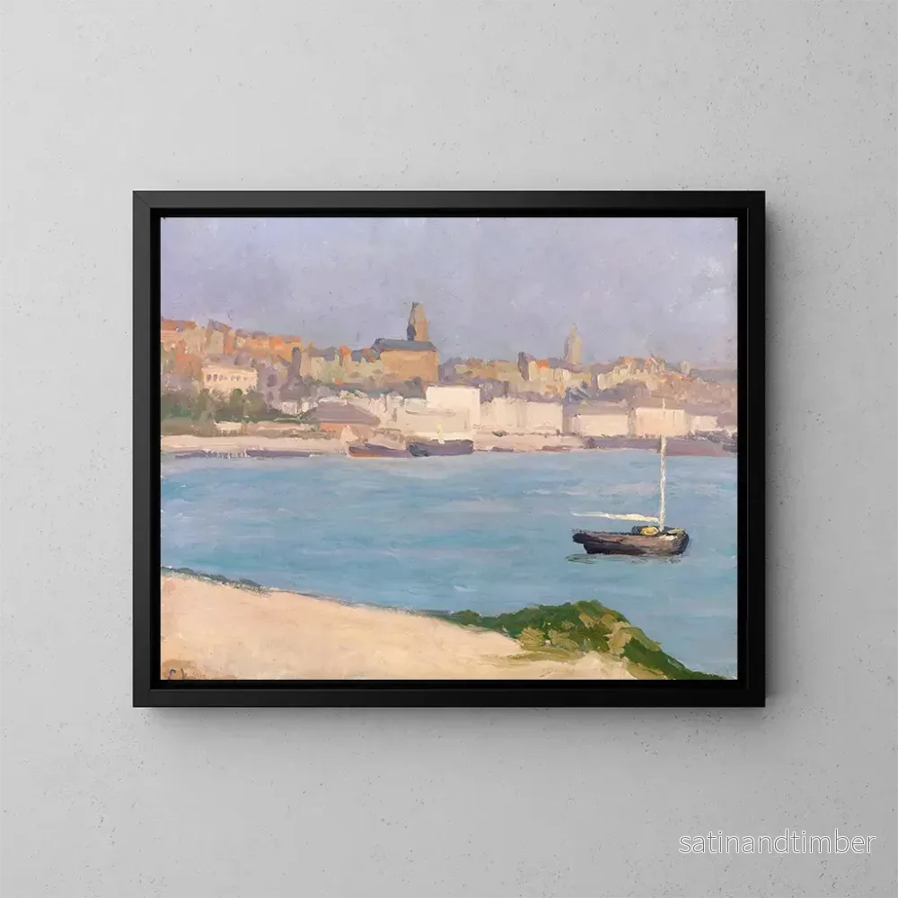 Reproduktion av målningen Le Port de Boulogne - Eugène Emmanuel Lemercier