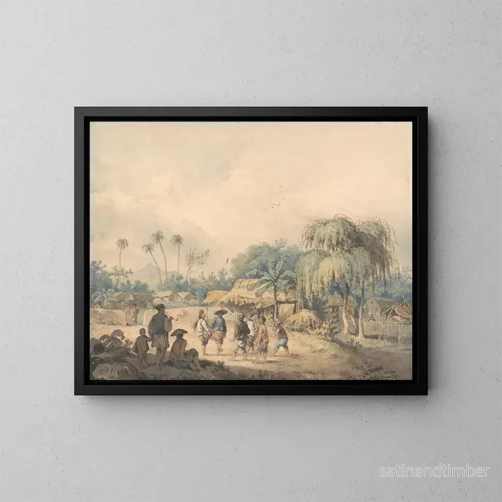 Reproduktion av målningen av Cochin-infödda som kör bil i Kina - William Alexander