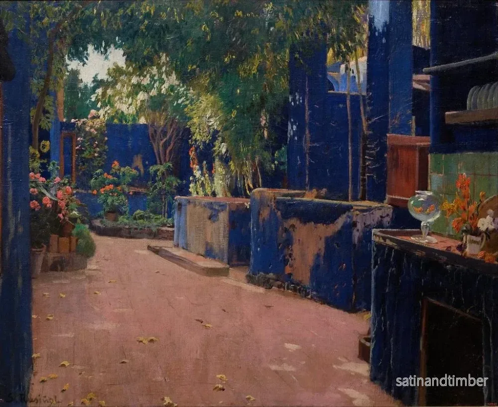 Reproduktion av målningen Innergård blå till Arenys de Munt - Santiago Rusiñol - Bild 2