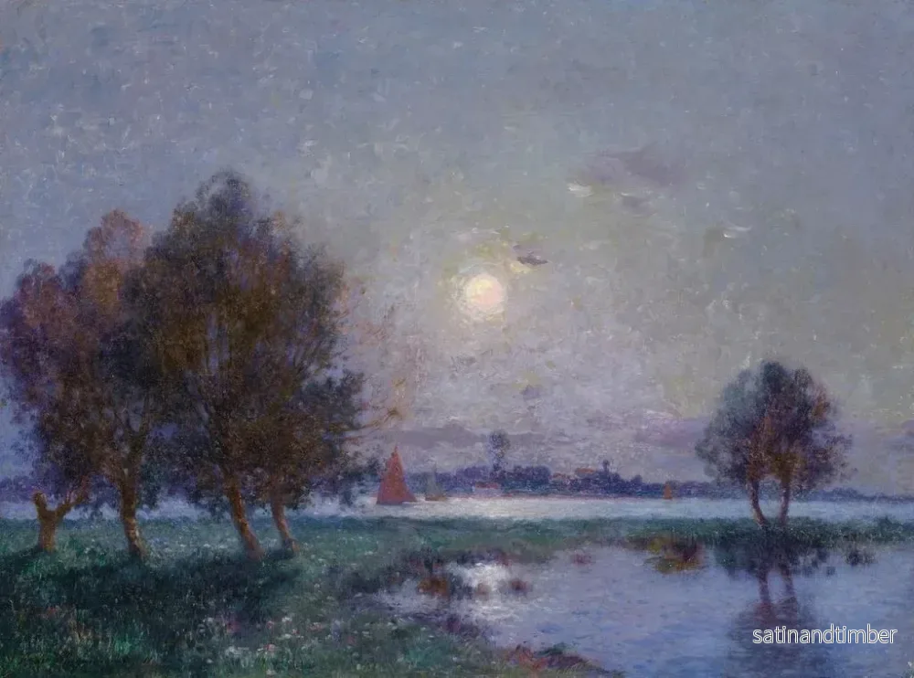 Reproduktion av målningen Bord de Loire au clair de lune - Ferdinand du Puigaudeau - Bild 2