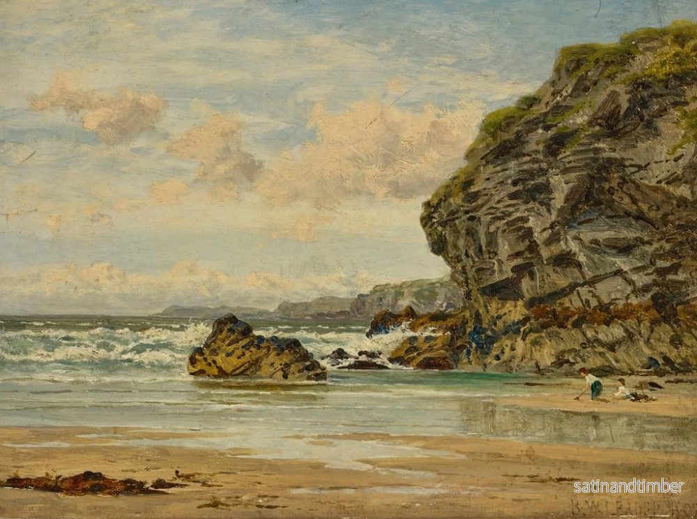 Reproduktion av målningen Falaises cornouaillaises à Newquay - Benjamin Williams Leader - Bild 2