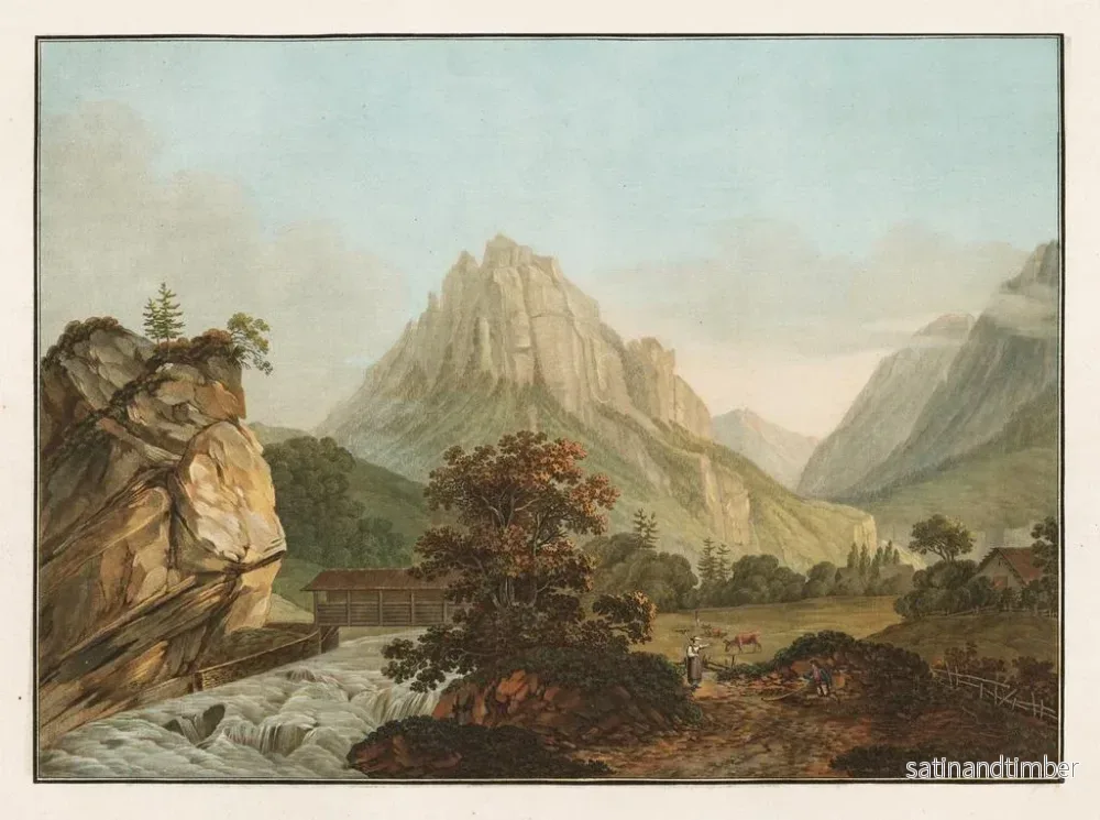 Reproduktion av målningen Vy över Hasly-dalens botten, Berns kanton - Friedrich Rosenberg - Bild 2