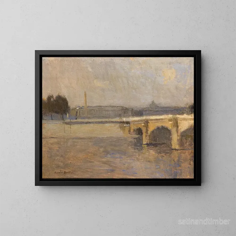 Reproduktion av målningen La Seine à Paris, Pont de la Concorde - Frank Edwin Scott