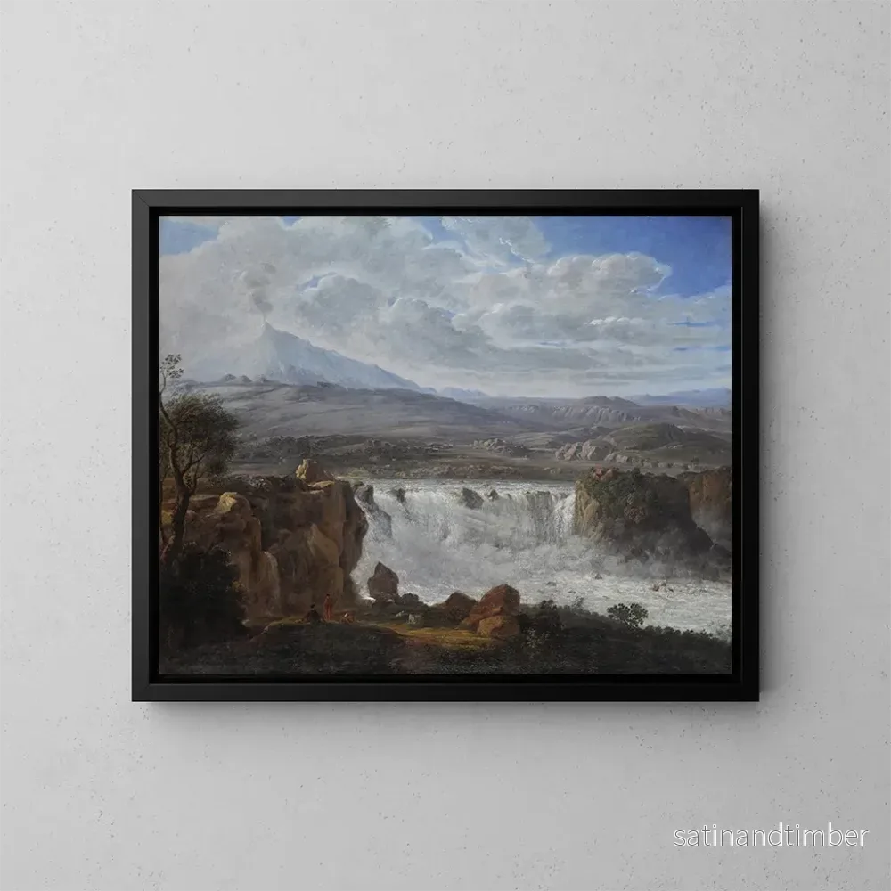Reproduktion av målningen La cascade des Caracci près d’Aderno au pied du mont Etna – Karl Gotthard Grass Reproduktion av målningen La cascade des Caracci près d’Aderno au pied du mont Etna – Karl Gotthard Grass