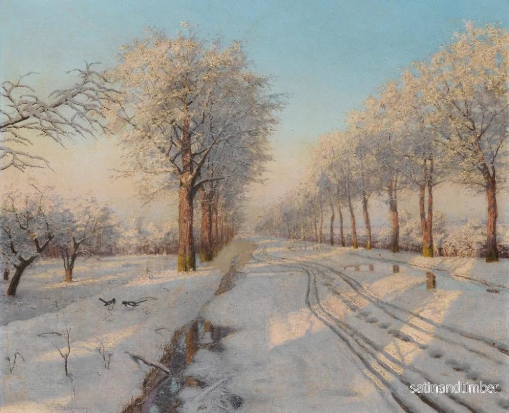 Reproduktion av målningen av vinter solnedgång - Boris Vasilievich Bessonov - Bild 2
