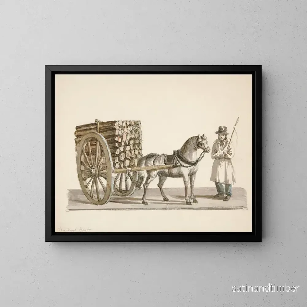 Reproduktion av målningen Le Chariot en bois - Nicolino Calyo