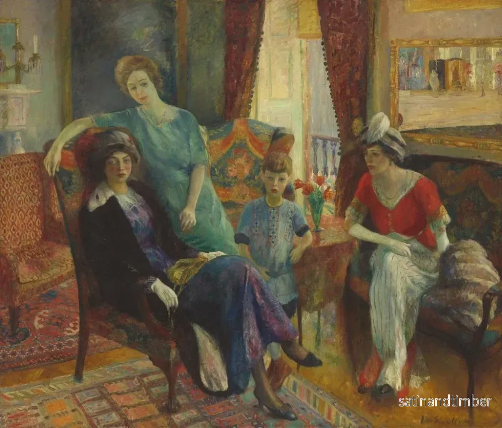 Reproduktion av målningen Familjefamilj - William James Glackens - Bild 2